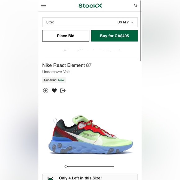 Nike x Undercover Element React 87 Volt size 7 mens/8.5 womens - Picture 10 of 10